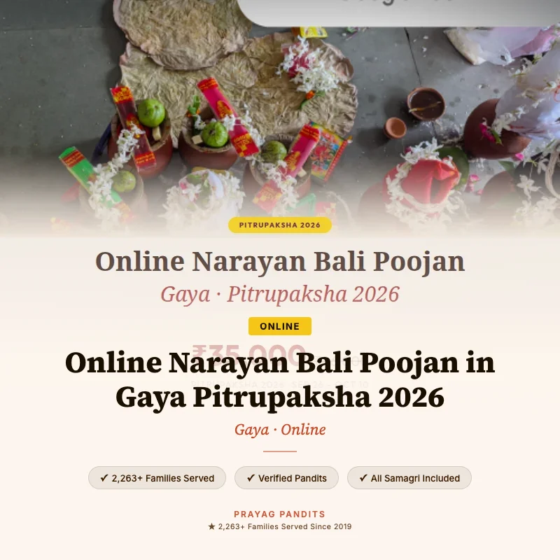 The ritual setup for a Narayan Bali ceremony